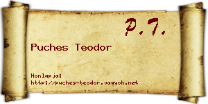 Puches Teodor névjegykártya